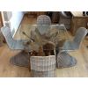 1.2m Reclaimed Teak Root Square Dining Table with 4 Zorro Chairs - 1
